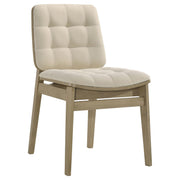 Redbridge Upholstered Side Chair Cream and Natural Oak (Set of 2) - 193952NAT
