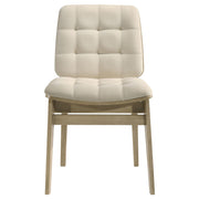 Redbridge Upholstered Side Chair Cream and Natural Oak (Set of 2) - 193952NAT