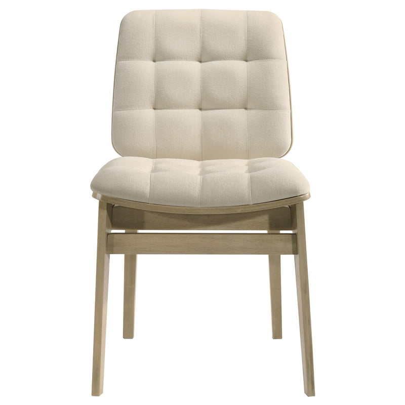 Redbridge Upholstered Side Chair Cream and Natural Oak (Set of 2) - 193952NAT