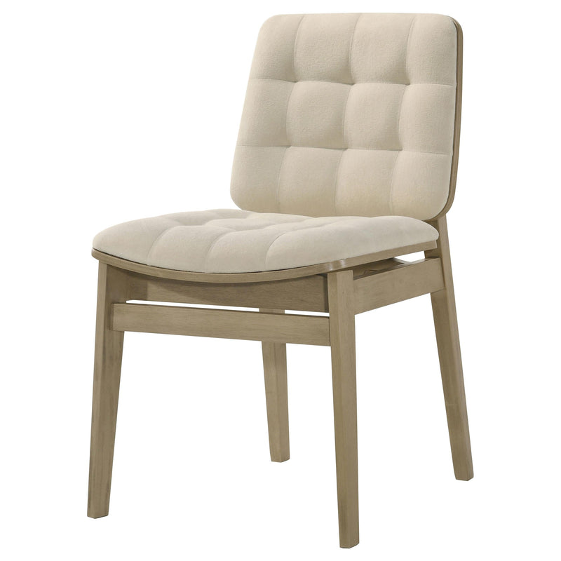 Redbridge Upholstered Side Chair Cream and Natural Oak (Set of 2) - 193952NAT