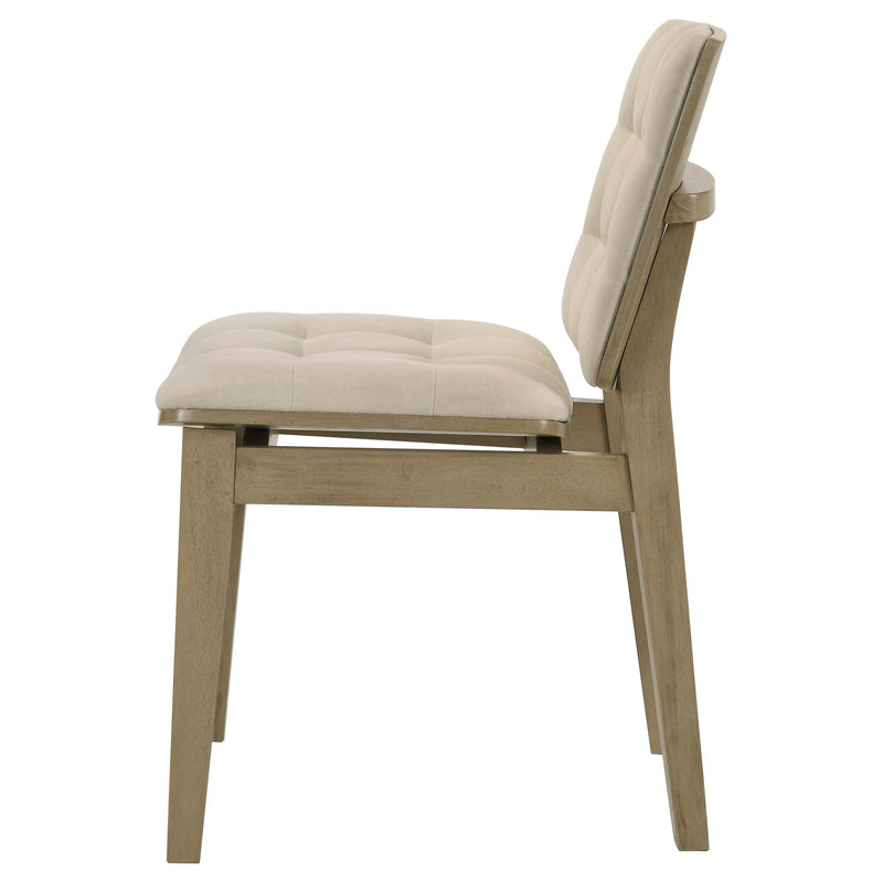 Redbridge Upholstered Side Chair Cream and Natural Oak (Set of 2) - 193952NAT