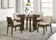 Redbridge Upholstered Side Chair Cream and Walnut (Set of 2) - 193952WAL