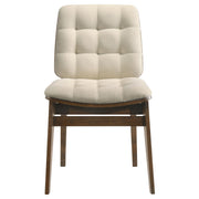 Redbridge Upholstered Side Chair Cream and Walnut (Set of 2) - 193952WAL