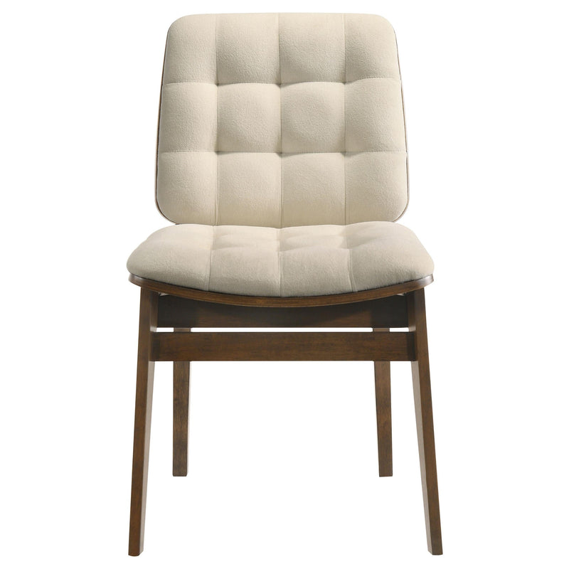 Redbridge Upholstered Side Chair Cream and Walnut (Set of 2) - 193952WAL