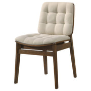 Redbridge Upholstered Side Chair Cream and Walnut (Set of 2) - 193952WAL