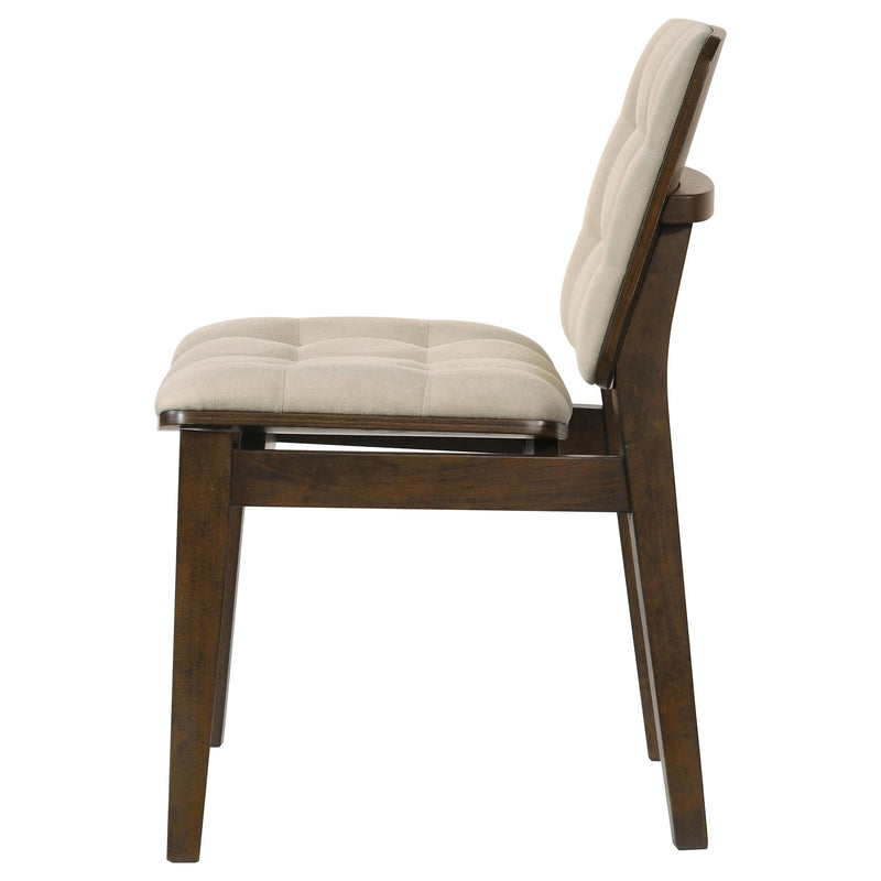 Redbridge Upholstered Side Chair Cream and Walnut (Set of 2) - 193952WAL