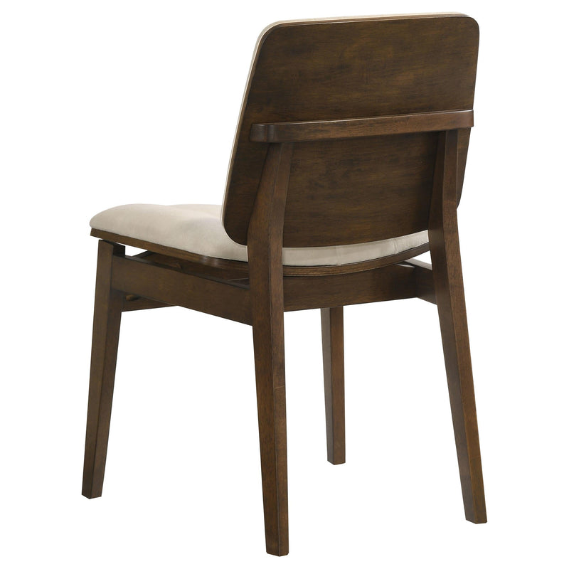 Redbridge Upholstered Side Chair Cream and Walnut (Set of 2) - 193952WAL