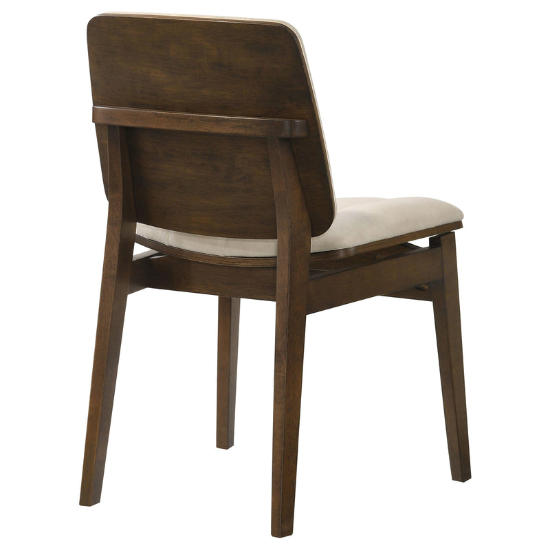 Redbridge Upholstered Side Chair Cream and Walnut (Set of 2) - 193952WAL