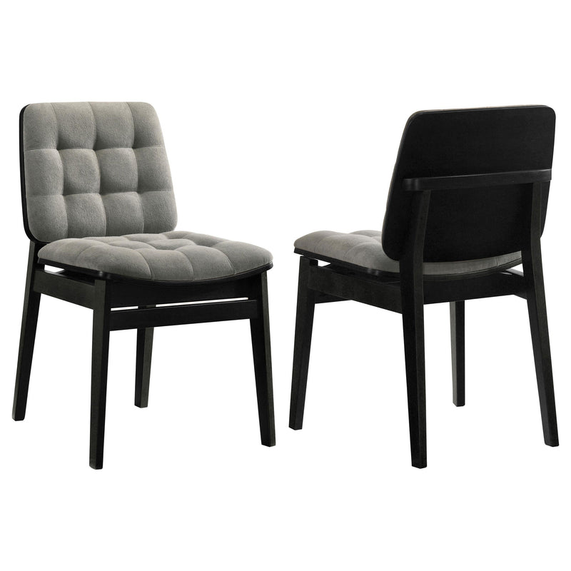 Redbridge Upholstered Side Chair Grey and Black (Set of 2) - 193962BLK