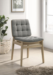Redbridge Upholstered Side Chair Grey and Natural Oak (Set of 2) - 193962NAT