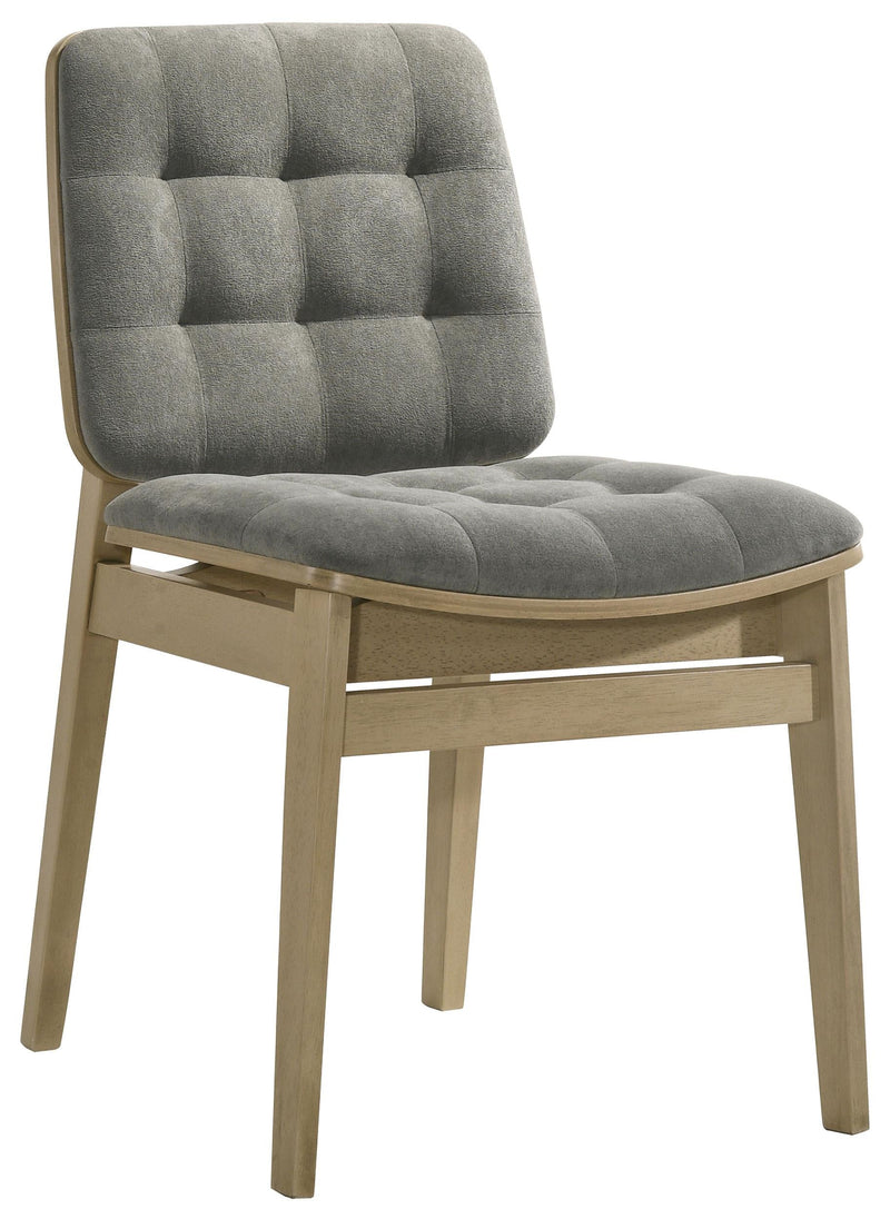 Redbridge Upholstered Side Chair Grey and Natural Oak (Set of 2) - 193962NAT