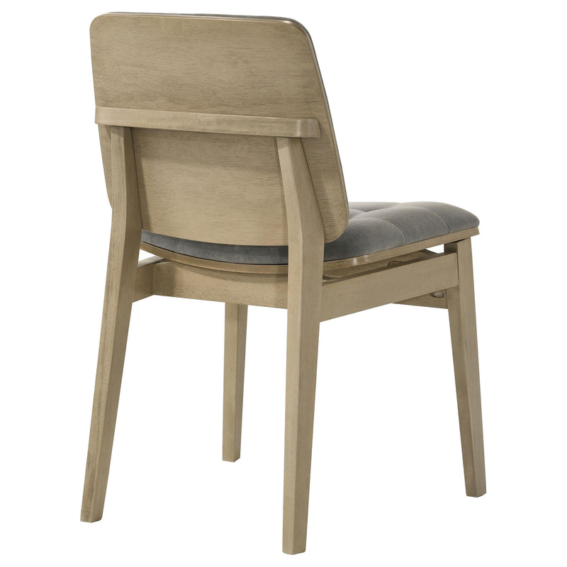 Redbridge Upholstered Side Chair Grey and Natural Oak (Set of 2) - 193962NAT