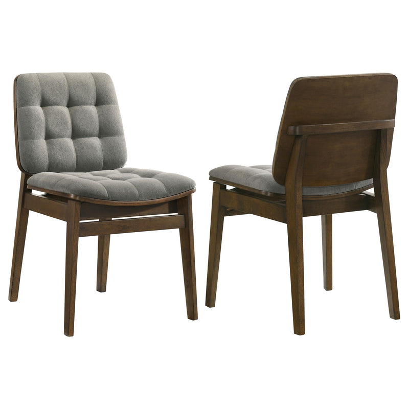 Redbridge Upholstered Side Chair Grey and Walnut (Set of 2) - 193962WAL