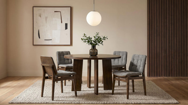 Redbridge Upholstered Side Chair Grey and Walnut (Set of 2) - 193962WAL