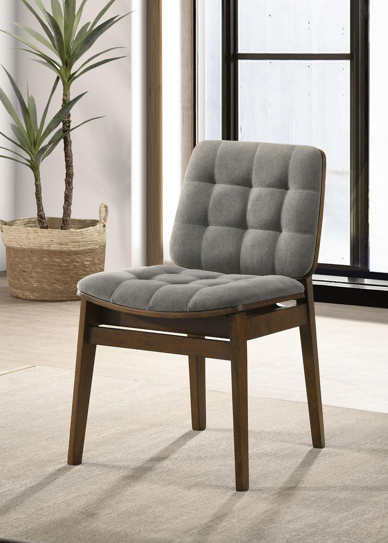 Redbridge Upholstered Side Chair Grey and Walnut (Set of 2) - 193962WAL