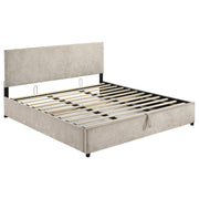 Reeves Upholstered Eastern King Lift-Top Storage Platform Bed Beige - 315918BGEKE
