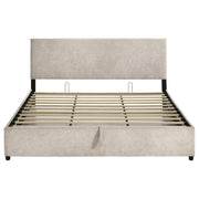 Reeves Upholstered Eastern King Lift-Top Storage Platform Bed Beige - 315918BGEKE