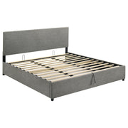 Reeves Upholstered Eastern King Lift-Top Storage Platform Bed Grey - 315918GRYKE