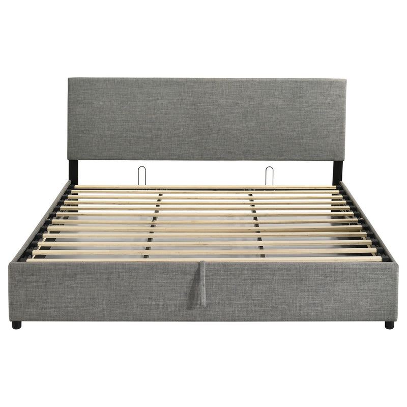 Reeves Upholstered Eastern King Lift-Top Storage Platform Bed Grey - 315918GRYKE