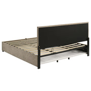 Reeves Upholstered Eastern King Lift-Top Storage Platform Bed Tan - 315918TANKE