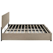 Reeves Upholstered Eastern King Lift-Top Storage Platform Bed Tan - 315918TANKE