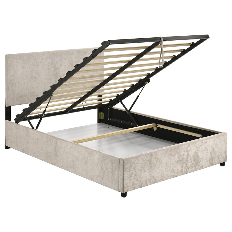 Reeves Upholstered Full Lift-Top Storage Platform Bed Beige - 315918BGEF