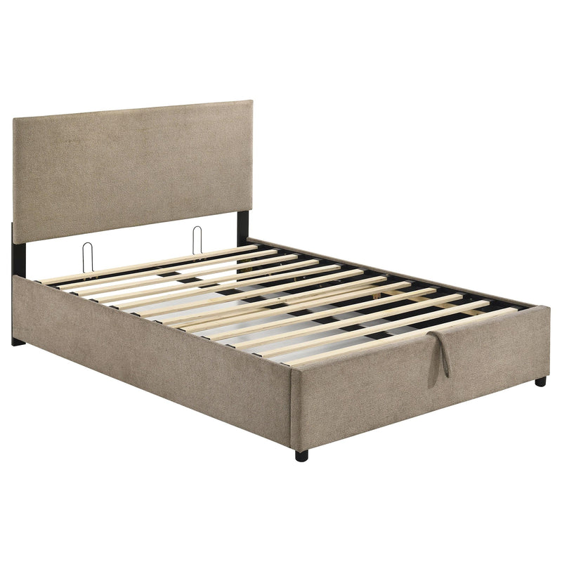 Reeves Upholstered Full Lift-Top Storage Platform Bed Tan - 315918TANF