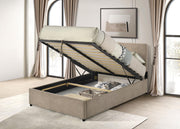 Reeves Upholstered Full Lift-Top Storage Platform Bed Tan - 315918TANF