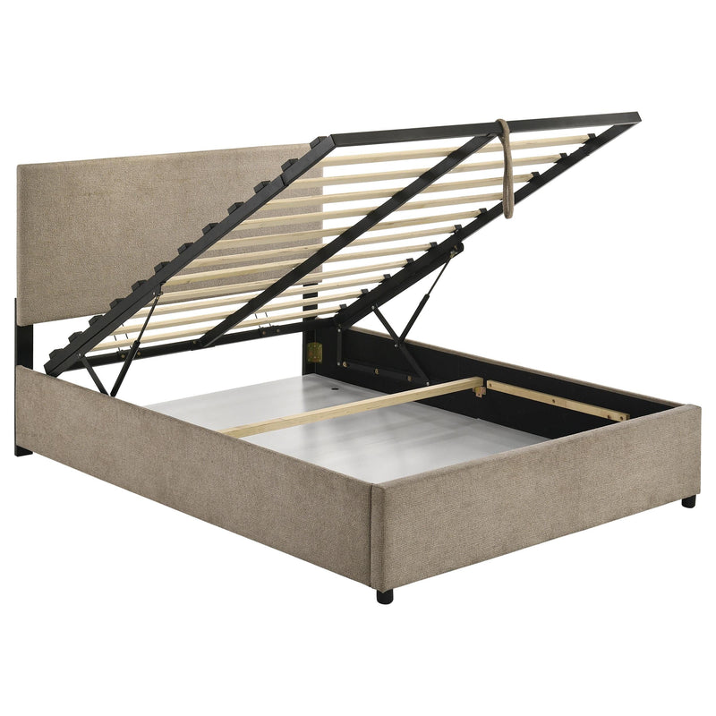 Reeves Upholstered Full Lift-Top Storage Platform Bed Tan - 315918TANF