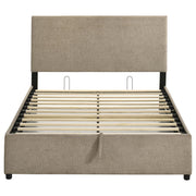 Reeves Upholstered Full Lift-Top Storage Platform Bed Tan - 315918TANF