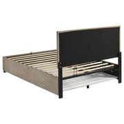 Reeves Upholstered Full Lift-Top Storage Platform Bed Tan - 315918TANF