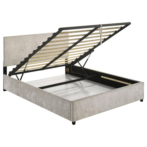 Reeves Upholstered Queen Lift-Top Storage Platform Bed Beige - 315918BGEQ