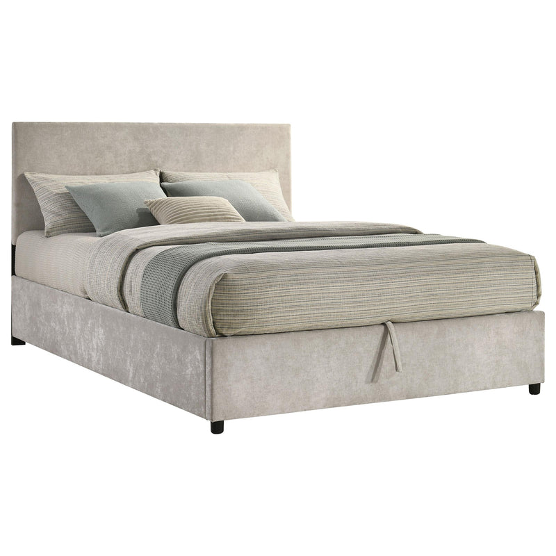 Reeves Upholstered Queen Lift-Top Storage Platform Bed Beige - 315918BGEQ