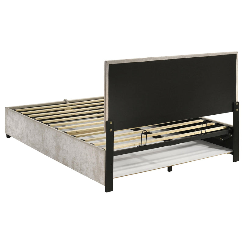 Reeves Upholstered Queen Lift-Top Storage Platform Bed Beige - 315918BGEQ