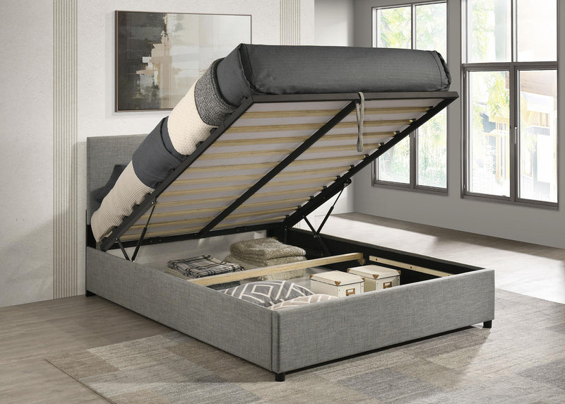 Reeves Upholstered Queen Lift-Top Storage Platform Bed Grey - 315918GRYQ