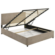 Reeves Upholstered Queen Lift-Top Storage Platform Bed Tan - 315918TANQ