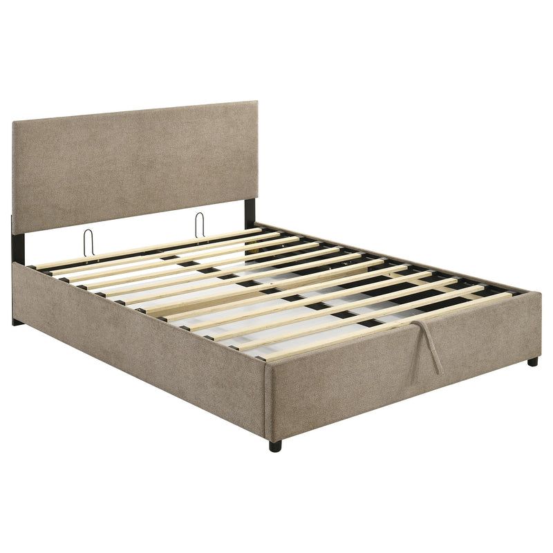 Reeves Upholstered Queen Lift-Top Storage Platform Bed Tan - 315918TANQ