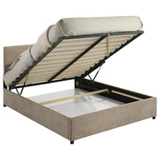 Reeves Upholstered Queen Lift-Top Storage Platform Bed Tan - 315918TANQ