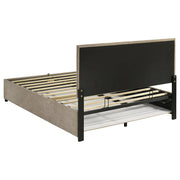 Reeves Upholstered Queen Lift-Top Storage Platform Bed Tan - 315918TANQ