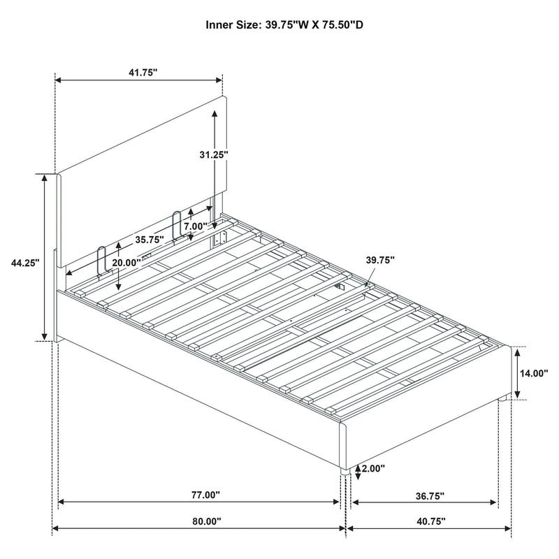 Reeves Upholstered Twin Lift-Top Storage Platform Bed Beige - 315918BGET