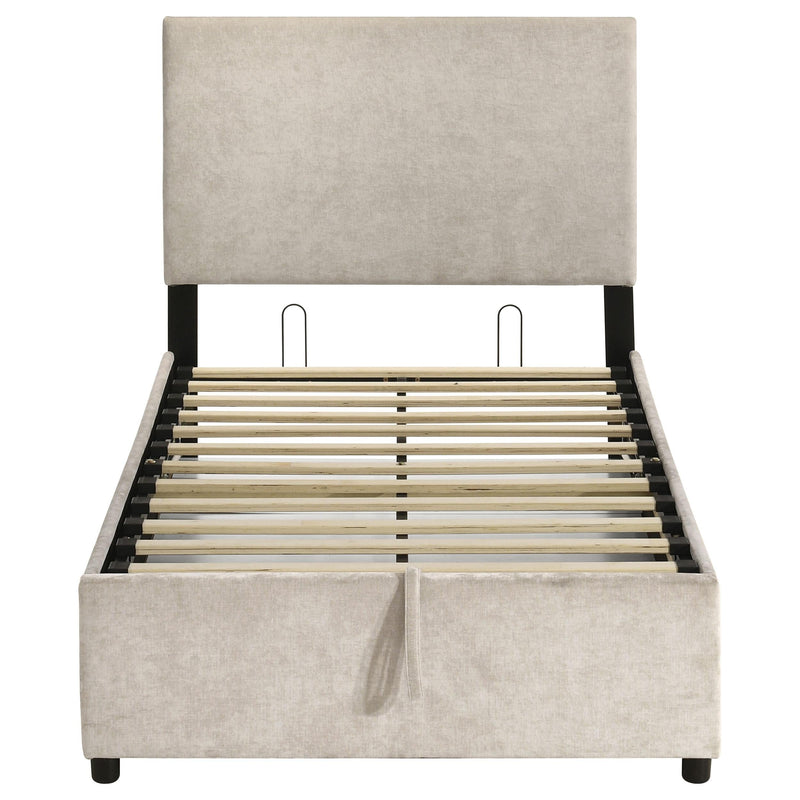 Reeves Upholstered Twin Lift-Top Storage Platform Bed Beige - 315918BGET