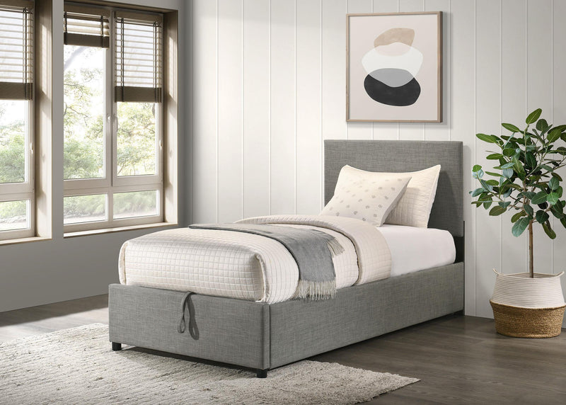 Reeves Upholstered Twin Lift-Top Storage Platform Bed Grey - 315918GRYT