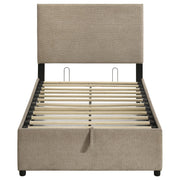 Reeves Upholstered Twin Lift-Top Storage Platform Bed Tan - 315918TANT