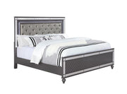 Refino Gray LED King Panel Bed - Lara Furniture