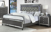 Refino Gray LED Queen Panel Bed - Lara Furniture