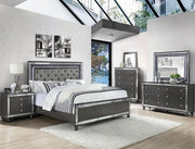 Refino Gray LED Queen Panel Bed - Lara Furniture