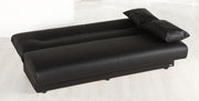 Regata 3 Seat Sleeper (Escudo Black - Pu) 1 Piece - Lara FurnitureSleeper Sofa
