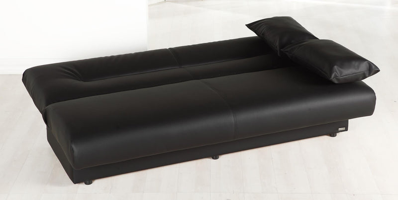 Regata 3 Seat Sleeper (Escudo Black - Pu) 1 Piece - Lara FurnitureSleeper Sofa