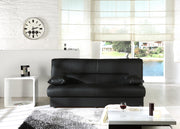 Regata 3 Seat Sleeper (Escudo Black - Pu) 1 Piece - Lara FurnitureSleeper Sofa