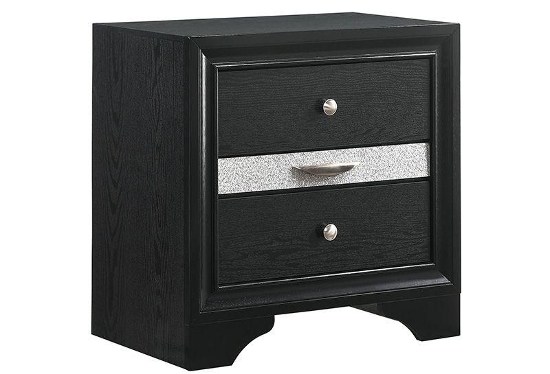 Regata Black Nightstand - Lara FurnitureNightstand